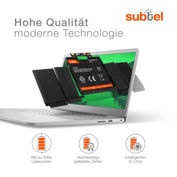 Akku für Apple Macbook Pro 13 Touch - A1989 (Mid 2018 / Early 2019) Laptop - 5050mAh 11.4V