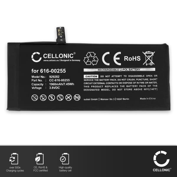 Batteria CELLONIC 616-00255 per telefono Apple iPhone 7 Ricambio affidabile da 1960mAh per il tuo cellulare smartphone