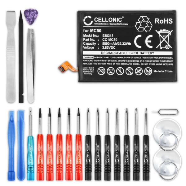 CELLONIC Phone Battery Replacement for Lenovo K12 Pro / Motorola Moto G9 Power + 17-Tool Phone Repair Kit - MC50 5800mAh CELLONIC Phone Battery Replacement for Lenovo K12 Pro / Motorola Moto G9 Power + 17-Tool Phone Repair Kit - MC50 5800mAh