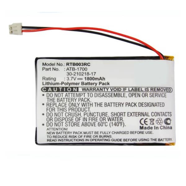 30-210218-17, ATB-1700 Battery for RTI T3-V, RTI T3-V+, RTI T3-V Plus 1800mAh Battery Replacement Remote Control Transmitter 30-210218-17, ATB-1700 Battery for RTI T3-V, RTI T3-V+, RTI T3-V Plus 1800mAh Battery Replacement Remote Control Transmitter