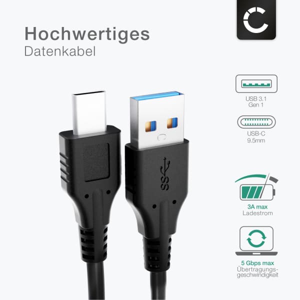 2x Micro-USB Ladekabel 1m Für CAT Handys – Kompatibel Mit S60, S42, S41 Uvm., Schwarz, 1A