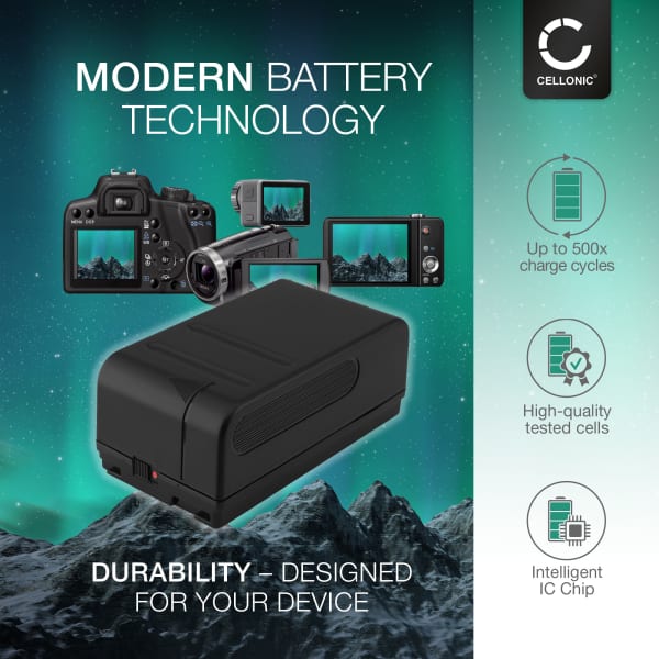 Battery for Sony CCD-F55, CCD-380, CCD-TR2000, CCD-F35, CCD-20061, CCD-V900, CCD-V5000 NP-66 (4200mAh, 6V) from CELLONIC