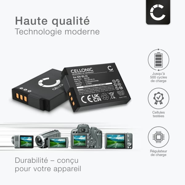 Vhbw 2X Batteries Compatible Avec Nikon CoolPix S3100, S3200, S2750, S2900, S2800, S32, S33 Appareil Photo, Reflex Numérique (600mAh, 3,7V, Li-ION