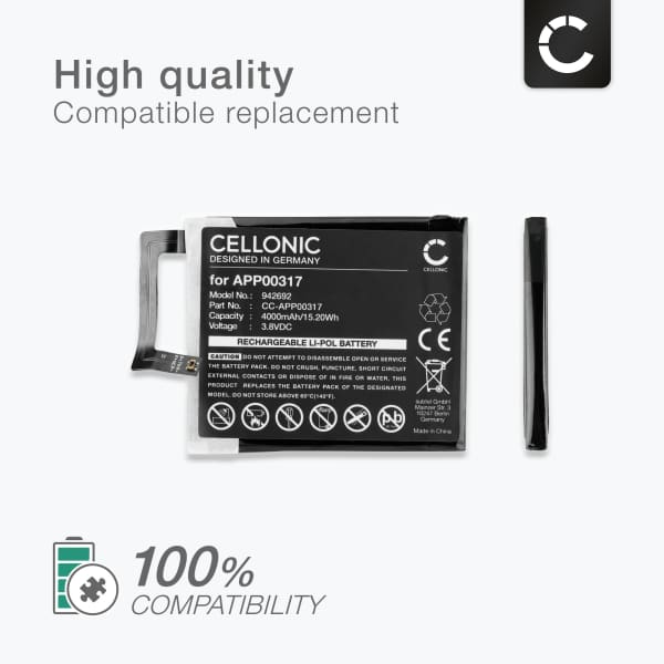 Battery for CAT S62 Pro, CATERPILLAR S62 Pro, (CAT, CATERPILLAR APP00317) 4000mAh from CELLONIC