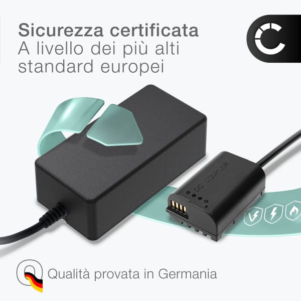 Adattatore di alimentazione DMW-AC8 + DMW-DCC17 per Panasonic Lumix DC-GH5 II DC-S5 G9 GH5 GH5S batteria finta dummy, DC coupler per una fonte di corrente continua
