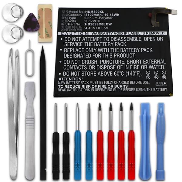 subtel Replacement Tablet Battery for Huawei MediaPad M3, BTV-DL09, BTV-W09 + 17-Tool Tablet Repair Kit - HB2899C0ECW 5100mAh subtel Replacement Tablet Battery for Huawei MediaPad M3, BTV-DL09, BTV-W09 + 17-Tool Tablet Repair Kit - HB2899C0ECW 5100mAh