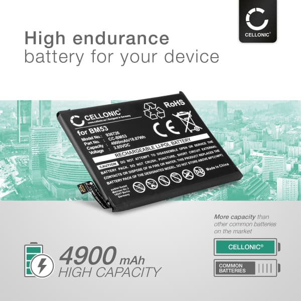 Akku kännykkään Xiaomi Mi 10T 5G / Mi 10T Pro / Redmi K30s (M2007J3SY / M2007J3SC) - BM53, 4900mAh, 3.85V vaihtoakku + Työkalu