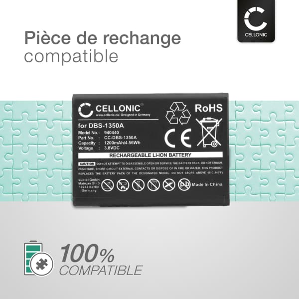 Batterie DBS-1350A 1200mAh pour téléphone portable Doro 7050 / 7060 / 7070 / 7441