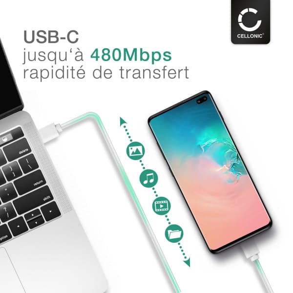 Câble USB C Type C de 1m pour PC portable Lenovo Thinkpad X1 Carbon (6th Gen) / ThinkPad X1 Yoga 2018 (3rd Gen) X270/ T480 transfert data et charge PVC noir PVC