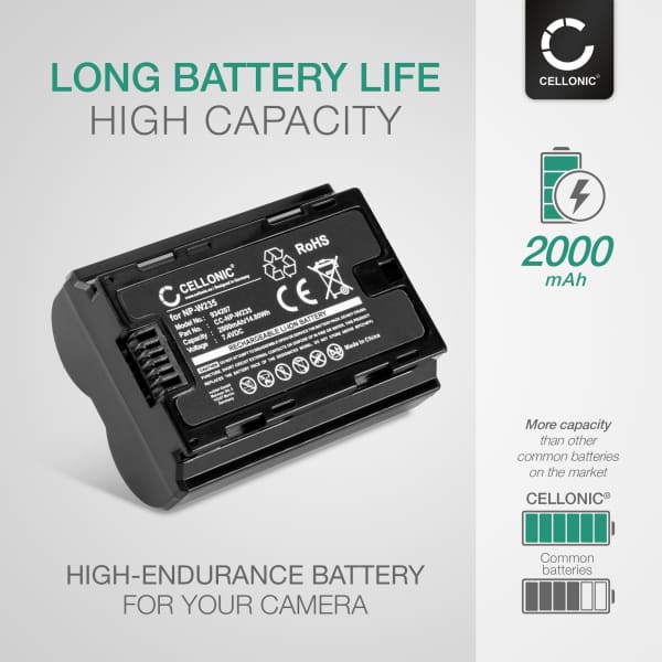 2x NP-W235 Battery for FujiFilm X-T4 / GFX 50S II / GFX100S / X-H2S 2000mAh Camera Battery Replacement NP W235 + Charger