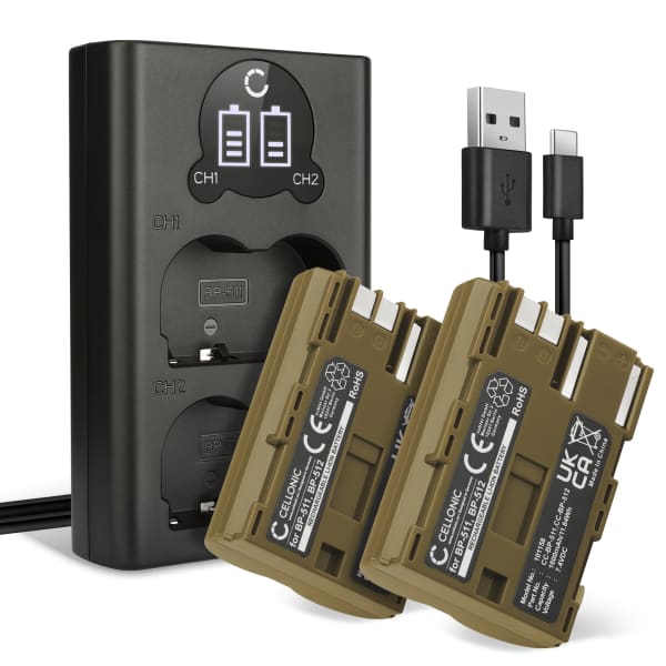 2x BP-511A Batteries for Canon EOS 5D 10D 20D 30D 40D 50D 60