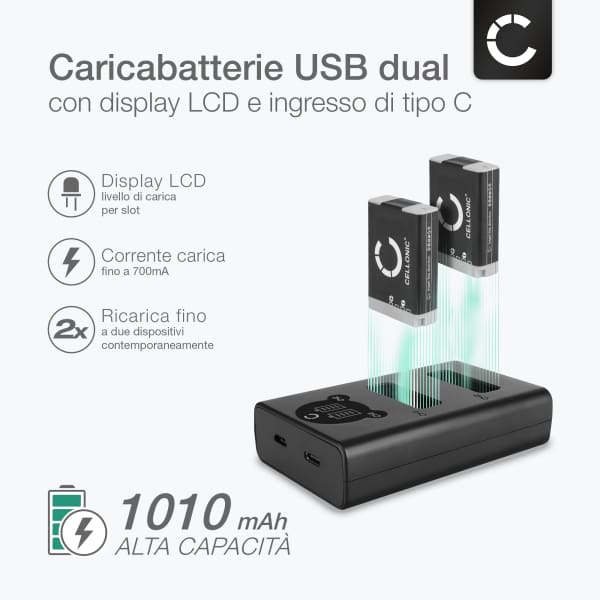 2 Batterie NB-13L + Caricatore Doppio Per Canon PowerShot G5X, G7X, SX720 HS, SX740 HS E Altri Modelli - Compatibile E Sicuro
