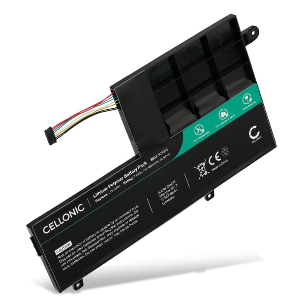 Battery for Lenovo Yoga 510-14AST, 510-14IKB, 510-14ISK, 510-15IKB, 510-15ISK, L15M2PB1, L15C2PB1 7.6V 4600mAh from CELLONIC Battery for Lenovo Yoga 510-14AST, 510-14IKB, 510-14ISK, 510-15IKB, 510-15ISK, L15M2PB1, L15C2PB1 7.6V 4600mAh from CELLONIC