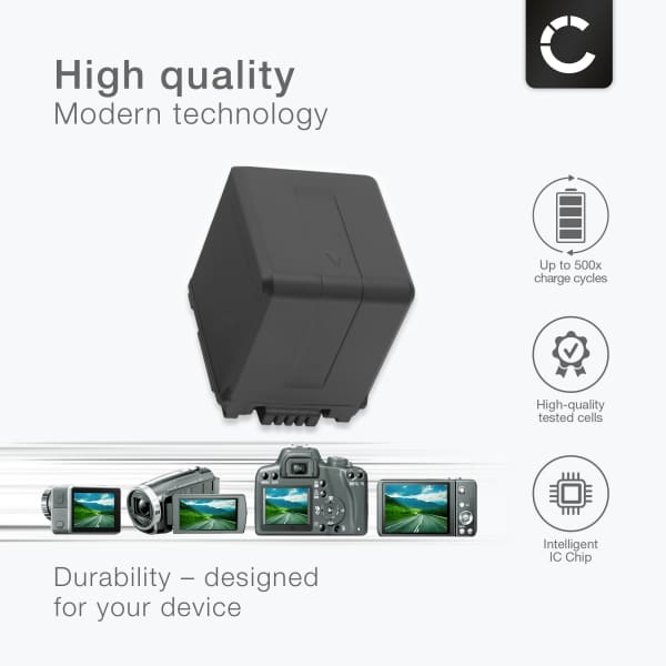 Akku kameraan Panasonic HDC-SD200 SD707 SD700 SD600 HDC-HS9 HDC-SDT750 HDC-TM700 NV-GS500 - VW-VBG070 VW-VBG130 VW-VBG260 (2200mAh, 7.4V) tuotemerkiltä CELLONIC