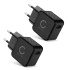 2x Caricatore USB rapido, adattatore di ricarica per 5V / 1A, 1000mA , colore nero, 5W 1A 5V 1 per presa EU-1 thumbnail