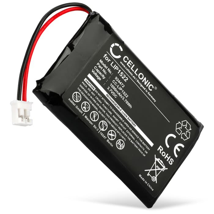 Batería de repuesto de LIP1522 1000mAh 3.7V - Batería recargable para mando PS4 V2 Sony CUH-ZCT2E / JDM-030 / KCR1410 / CUH-ZCT2 - Playstation DualShock 4 V2