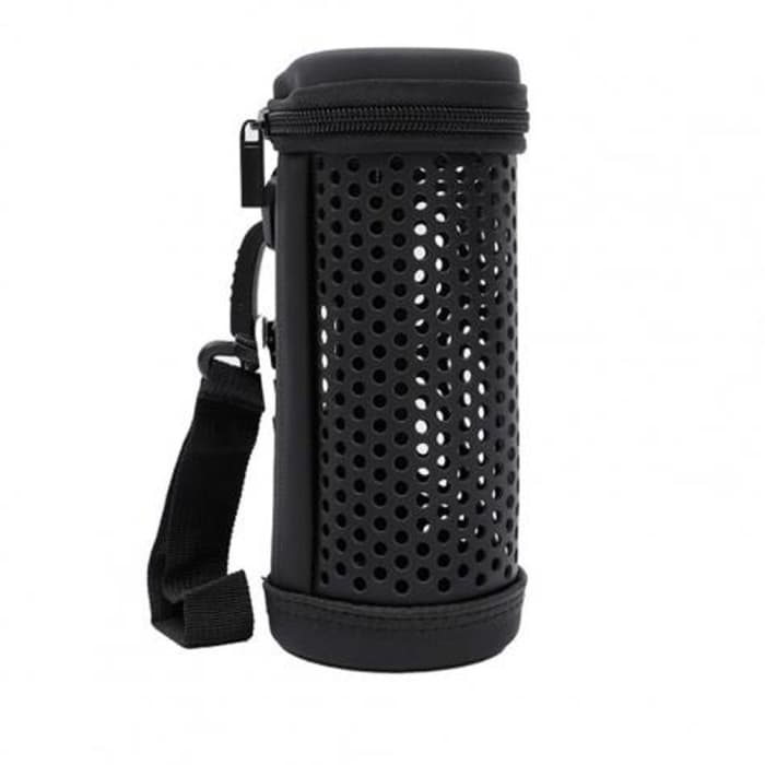 subtel® Funda altavoces para JBL Flip 5, Bolsa con mosquetón, negro, Funda acolchada antigolpes de Plastic, Funda resistente para amplificadores, Speakers Case