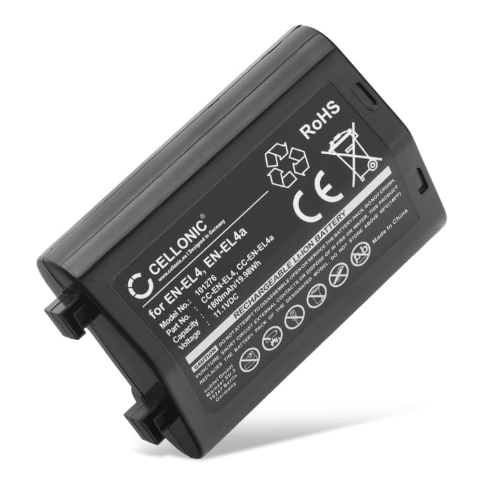 Battery for Nikon F6, D3 D3X D3s, D2 D2Xs D2X D2Hs D2H, ENEL4 ENEL4a 1800mAh 11.1V from subtel