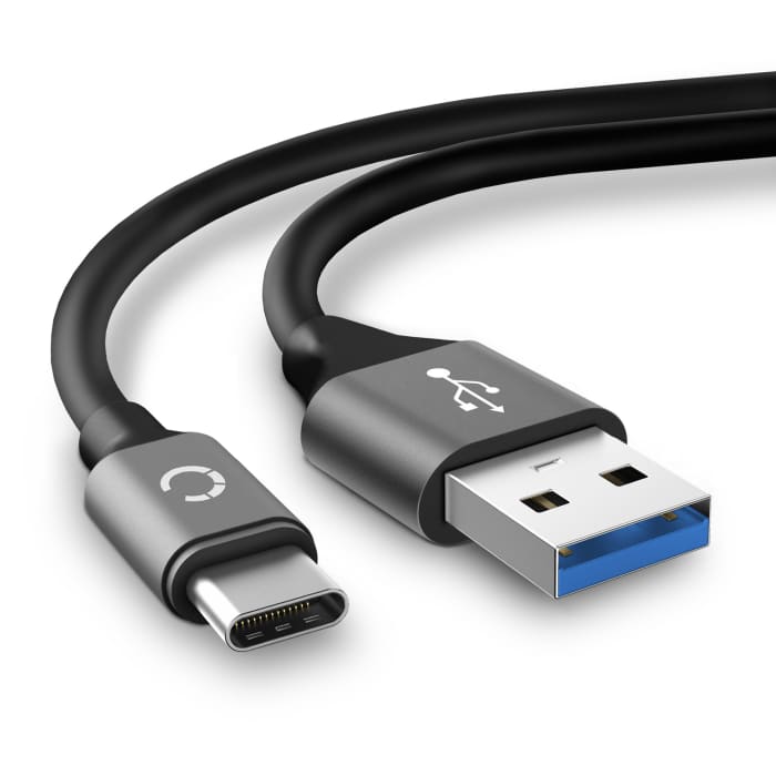 Cavo USB 3.1 Gen 1 con connettore USB C Type C per telefono Google Pixel 7, 7 Pro, 6, 6 Pro, 6A, 5, 4, 3, 2 filo di 2m cavetto dati & ricarica 3A in PVC grigio per cellulare