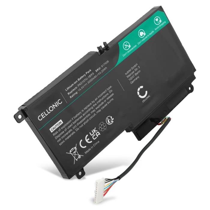 Batería Toshiba para ordenador portátil Toshiba Satellite L50-A, P50-A, S50-A, P55T, L55T, S55T, P55, PA5107U-1BRS 3000mAh 14.4V  de CELLONIC