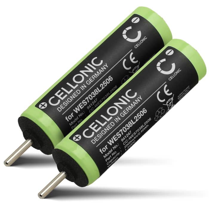 2x Batteri for Panasonic ES-RT30 ES-RT40 ES-SA40 ES2207P ES3042 2000mAh fra CELLONIC