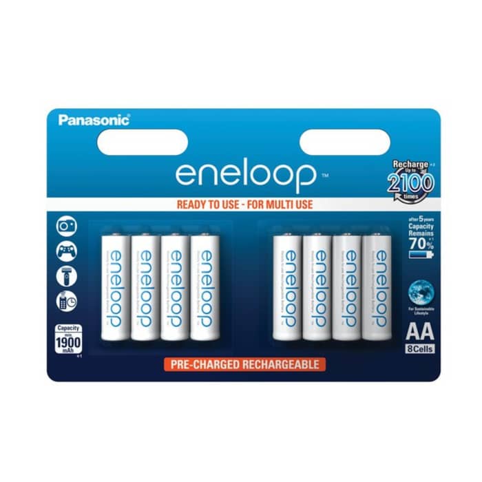 Accus Batterijen AA Panasonic eneloop BK-3MCC (Mignon, R6, LR6, HR6) 8x