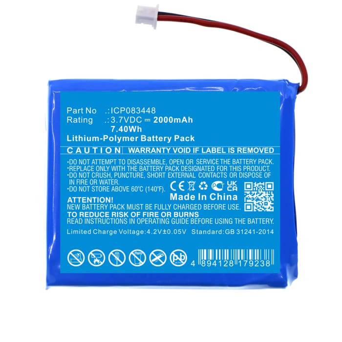 Batterij voor Stabo Freecomm 850, Albrecht Tectalk Float PMR446, ICP083448 2000mAh Lithium Polymer van CELLONIC