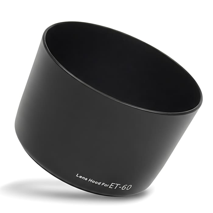 ET-60 Camera Zonnekap voor Canon EOS 40D, EF 90-300mm 4.5-5.6 USM, EF 75-300mm 4-5.6 II USM, 4-5.6 III USM, EF-S 55-250mm 4-5.6 IS II – Plastic bajonet Rond Zonnekap van CELLONIC
