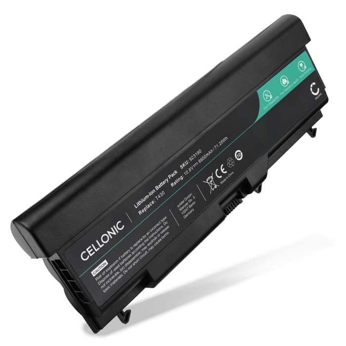 Akku tietokoneeseen Lenovo ThinkPad T430, T420, T530i, T510, T520, T410, T530, W530, W520, SL400, 0A36303 - 10.8V 6600mAh tuotemerkiltä CELLONIC