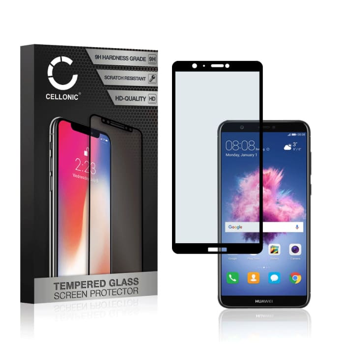 Vervangende screenprotector compatibel met Huawei P Smart (2018) smartphone (3D Full Cover, 9H, 0,33mm, Full Glue)