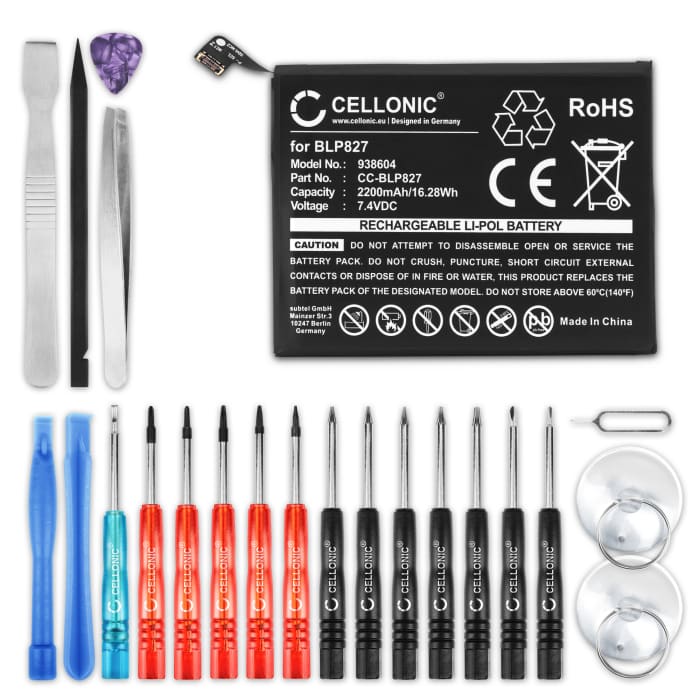 Batteria CELLONIC® BLP827 per OnePlus 9 Pro Ricambio da 2200mAh + Set di strumento Sostituzione facile con utensili adatti e duraturi