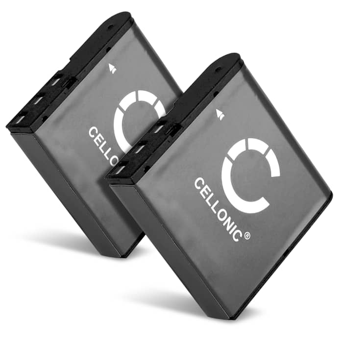 2x Battery for Casio NP-40, Casio Exilim EX-FC100 FC150 EX-Z40 Z55 Z57 EX-Z750 Z300 Z400 Z450 950mAh from CELLONIC