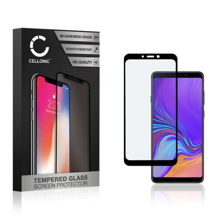 Vetro temperato CELLONIC® per Samsung Galaxy A9 (2018 - SM-A920), screen protector (3D Case-friendly 9H 0,33mm Full Glue) nero Pellicola salva schermo per telefono cellulare smartphone