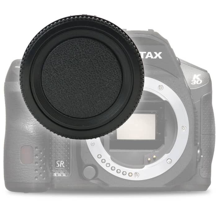 Tapa objetivo para Pentax K-30 K-50 K-3 K-S1 K-S2 K-x, istD istDL2 - Tapa de lente de Plastic y de color negro para cámaras de fotos, Funda antigolpes para lentes de cámara