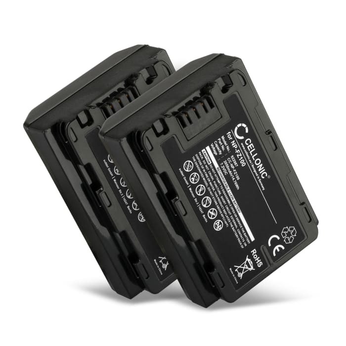 2x Batteria per Sony Alpha 7 IV, A7 III, Alpha 7 III, A7R III, Alpha 7R III, 7C, Sony A9, A6600 2040mAh , marca CELLONIC