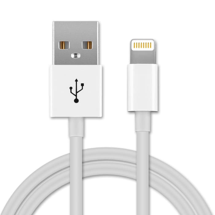 Cavo di ricarica con connettore Lightning 8 Pin per telecomando Apple TV Siri Remote / Logitech Crayon 1m cavetto USB 1A in bianco