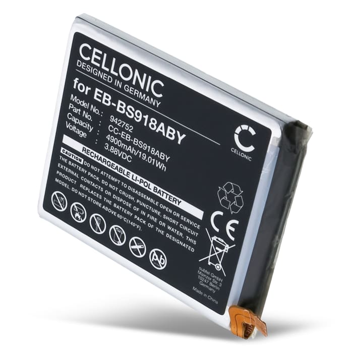 Batteria EB-BS918ABY compatibile con Samsung Galaxy S23 Ultra, S23 Ultra 5G, SC-52D, SGH-N795, SM-S9180 4900mAh Ricambi CELLONIC per telefoni cellucari, smartphone