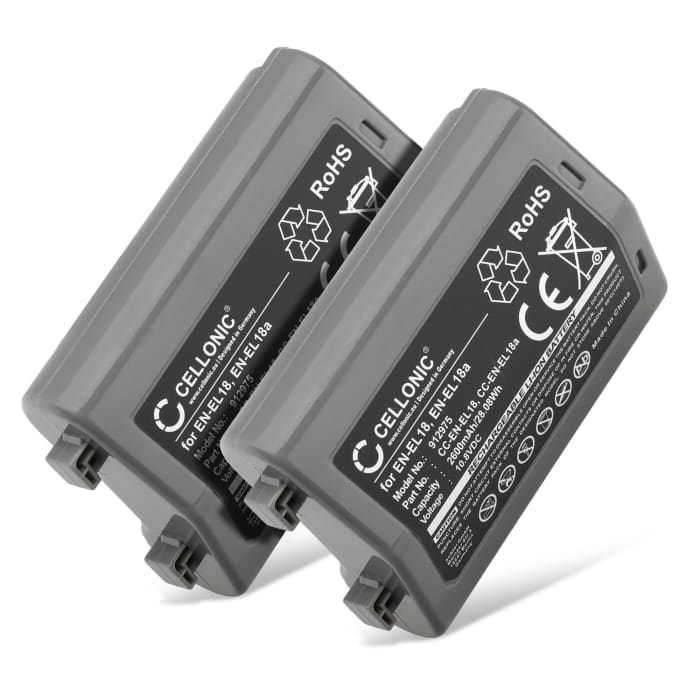 2x EN-EL18 EN-EL18a ENEL18a accu voor Nikon D5 D4 D4s D6 MB-D17 - 2600mAh vervangende accu voor camera