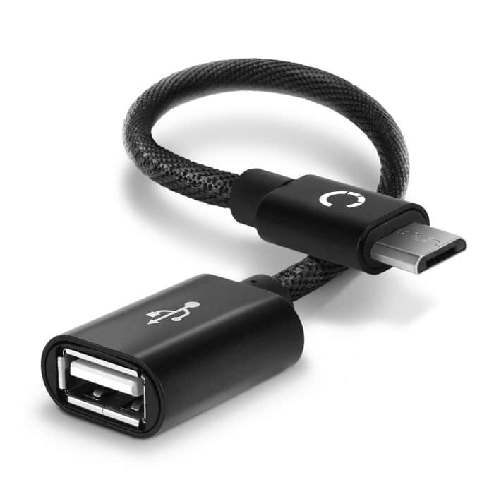 USB OTG-kabel voor Gigaset GS270 / GS270 Plus / GS185 / GS180 / GS170 / GS160 - OTG-adapter Micro USB stekker naar USB A aansluiting - connector on-the-go adapterkabel zwart