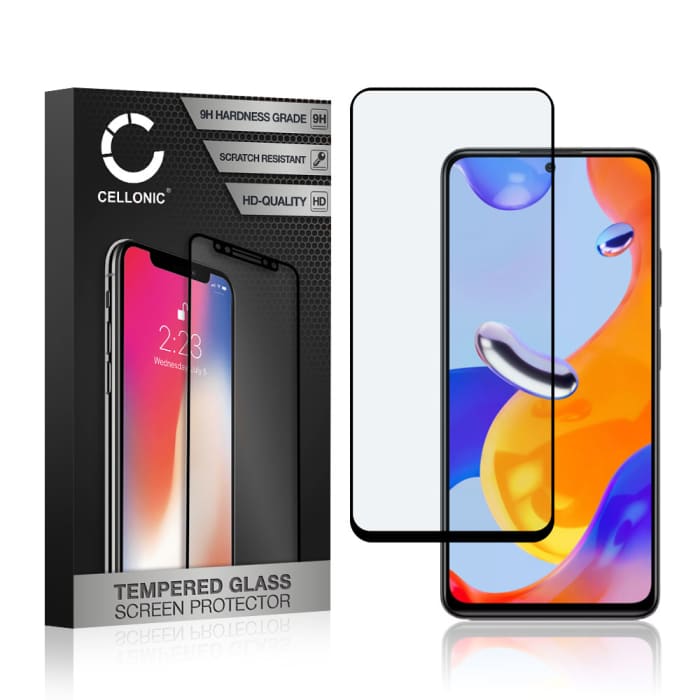 Panssarilasi puhelimeen Xiaomi Redmi Note 11 Pro - 3D Case-friendly, 9H, 0,33mm, Full Glue, Musta, CELLONIC