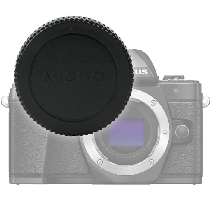 Tappo per corpo macchina per Panasonic Lumix DMC-G2 -G3 -G10 G70 G81 DMC-GH3 GH4 DC-GH5 DC-G9 -DC800 DMX-GX7 -GX8 GX80, tieni lontano la polvere dalla tua fotocamera, Coperchio Copertura Cover Cap baionetta, CELLONIC®