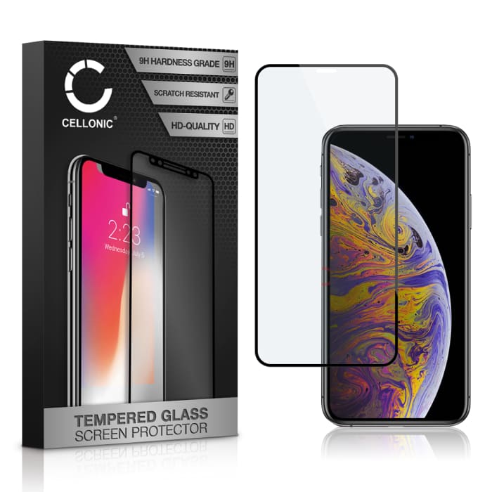 Vetro temperato CELLONIC® per iPhone Xs Max, screen protector (3D Case-friendly 9H 0,33mm Full Glue) nero Pellicola salva schermo per telefono cellulare smartphone