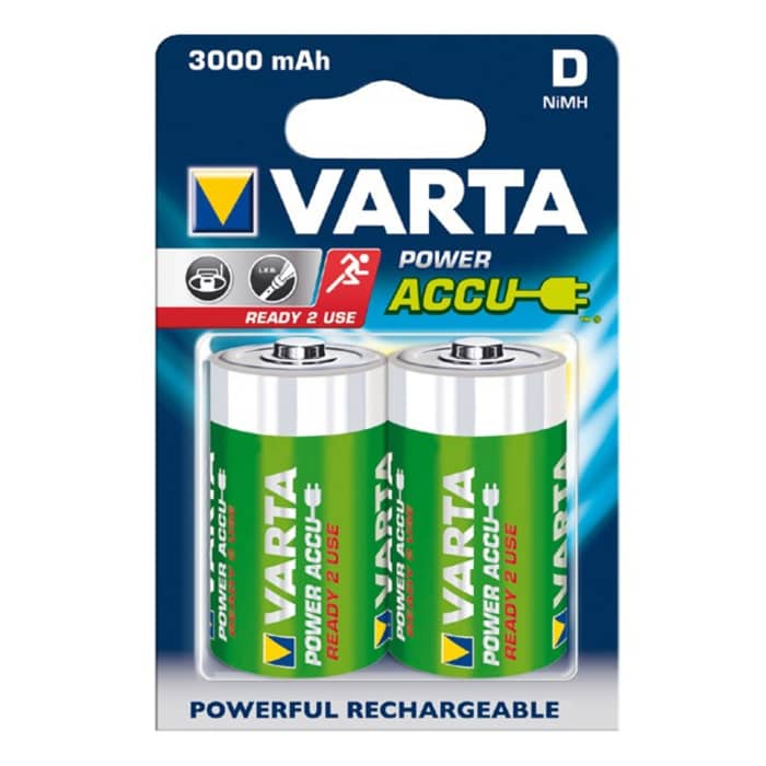 Baterías Pilas D / Mono Varta Power Accu Varta 56720 (3,000mAh) 2x