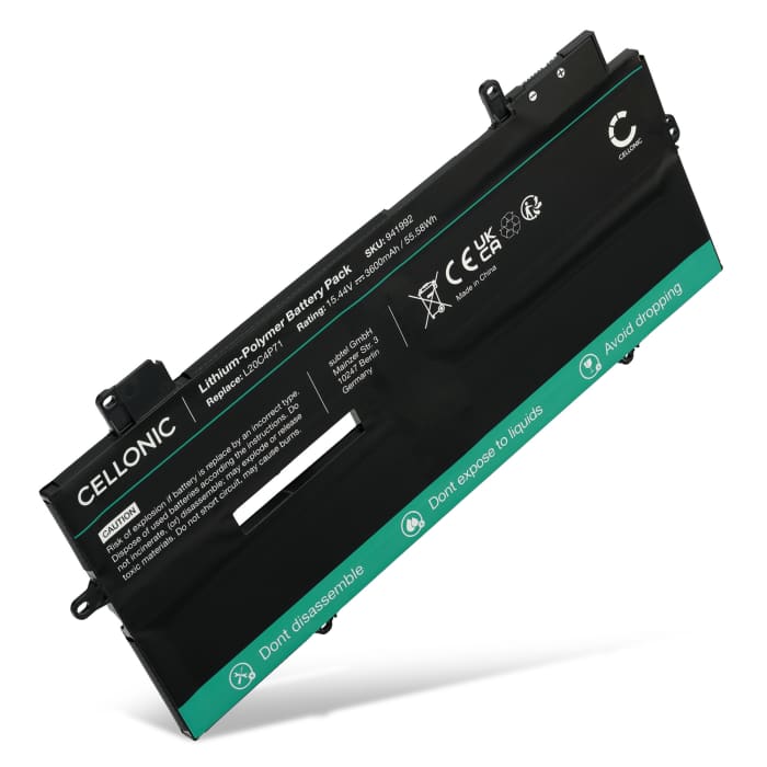 Batteria per portatile Lenovo ThinkPad X1 Carbon Gen 9, 10, 11, ThinkPad X1 Yoga Gen 6, 7, 8 ricambio per laptop 3600mAh 15.44V