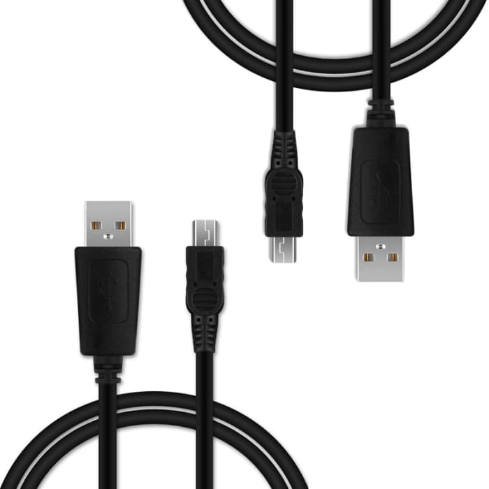 2x USB Data Cable for Safescan 135i 135ix 145i 155-S 155i 165-S 165i 185-S Charger 1m Fast Transfer Charging Cable Mini USB - Black