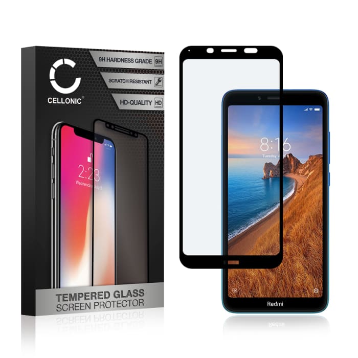 Skærmbeskytter glas til Xiaomi Redmi 7a - Tempered Glass (HD kvalitet / 3D Full Cover / 0,33mm / 9H)
