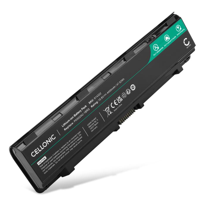 Battery for Toshiba Satellite C50-A, C855, L850, L870, L830, Pro C870 10.8V 4400mAh from CELLONIC