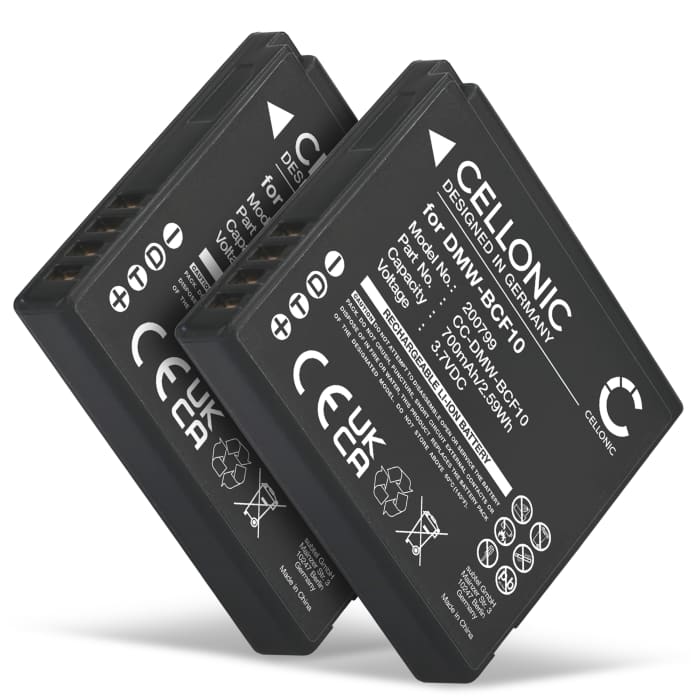 2x Battery for Panasonic Lumix DMC-FS62 DMC-FS10 FS6 FS7 FS15 FS30 FS42 FS62 DMC-FT4 DMC-TS3 700mAh from CELLONIC