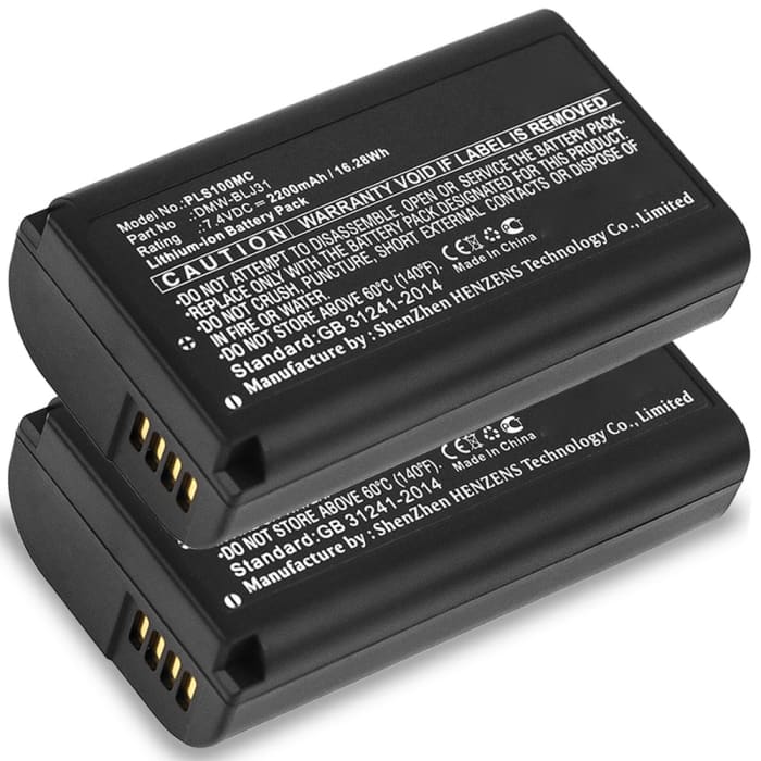 2x DMW-BLJ31 accu voor Panasonic Lumix DC-S1 Lumix DC-S1H Lumix DC-S1R, Lumix S1 - 2200mAh vervangende accu voor camera