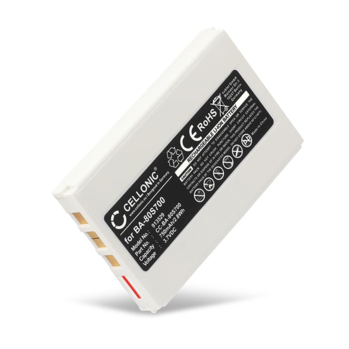 vervangende batterij 100845,33-KB1B3770000L3,BA-80S700,46-00311,HON-46-00311 compatibel met Metrologic Honeywell Optimus S 5500, 5502, 5535, Metrologic MK5502-79B639, Cipherlab 8001, 8300-L - accu 750mAh vervangende accu barcodescanner streepjescode